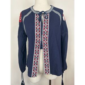 RIVER ISLAND Size M Embroidered Cover Up Summer Jacket Top Boho  Hippie